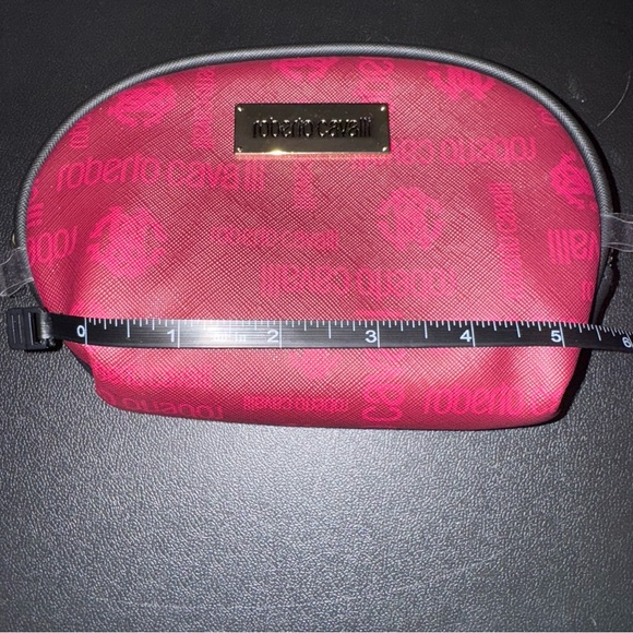 roberto cavalli small cosmetic toiletry bag | makeup case burgundy maroon - Picture 15 of 16